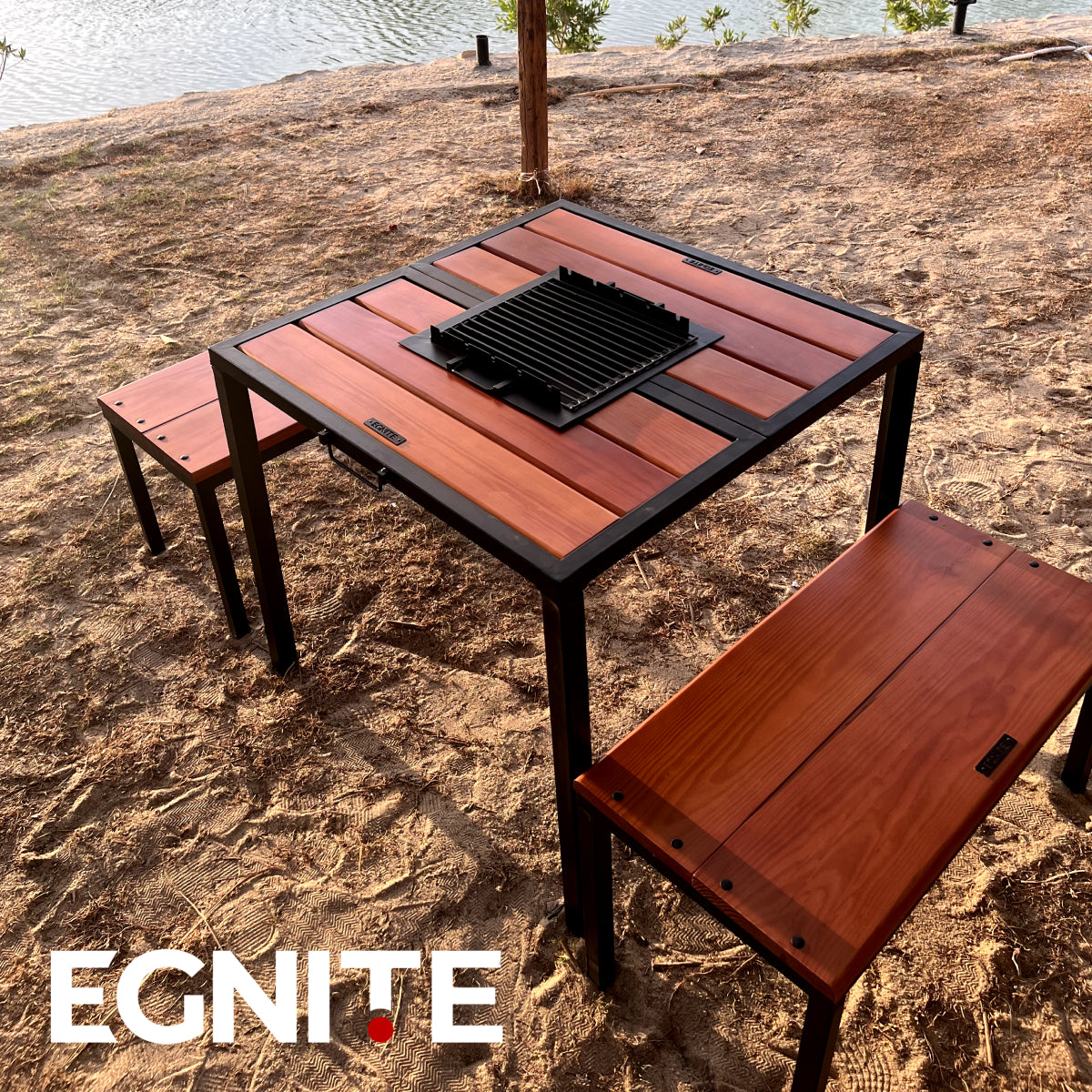 AMEGO - Multi-Purpose Table for Outdoor Grilling & BBQ (Seats 4 people)