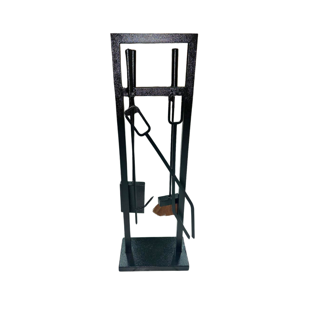Fireplace Tools Set 4 Pcs + Stand (Shovel, Brush, Poker, and Tongs)