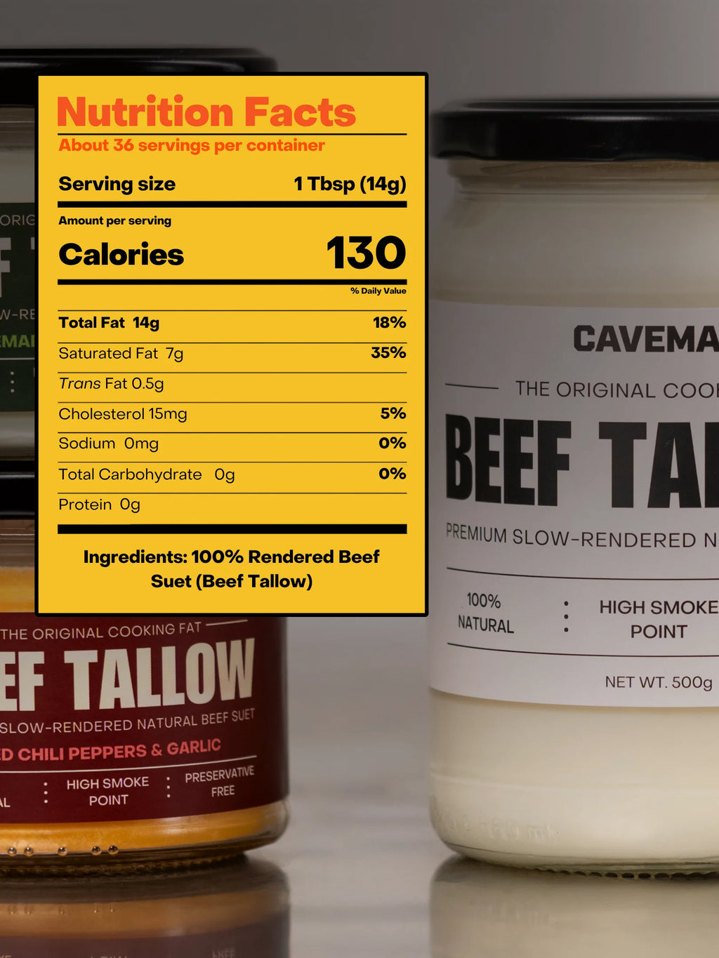Beef Tallow for Cooking and Searing 500 grams