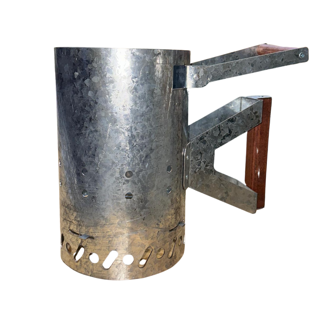 Charcoal Starter with Two Handles for Extra Control - Galvanized Steel