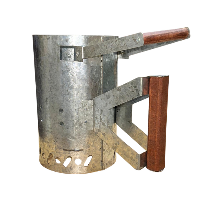 Charcoal Starter with Two Handles for Extra Control - Galvanized Steel