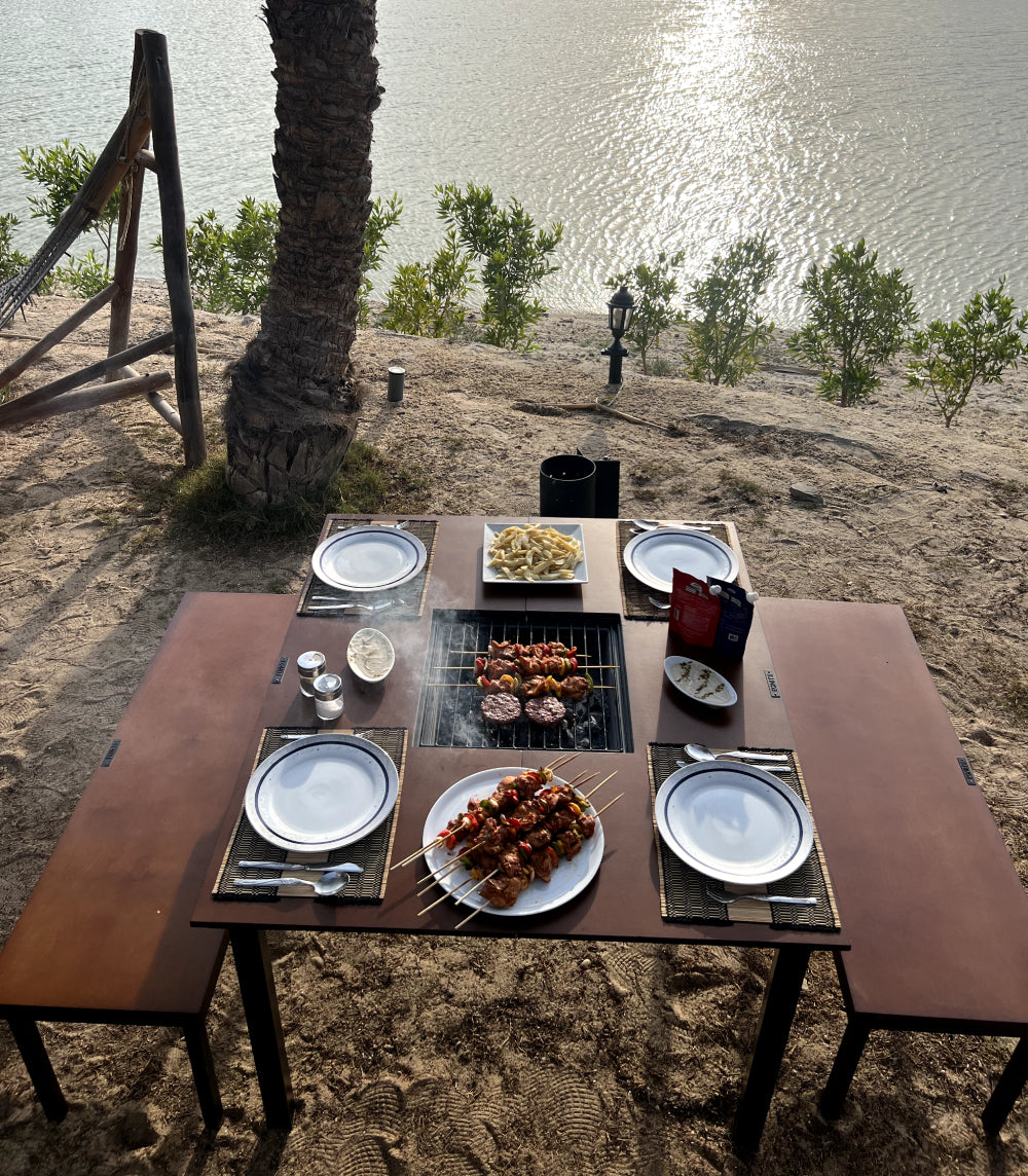 EGUANA - Multi-Purpose Table for Outdoor Grilling & BBQ (Seats 6 people)