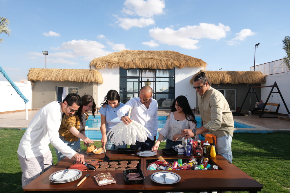 EGYPTION - Multi-Purpose Table for Outdoor Grilling & BBQ (Seats 12 people)