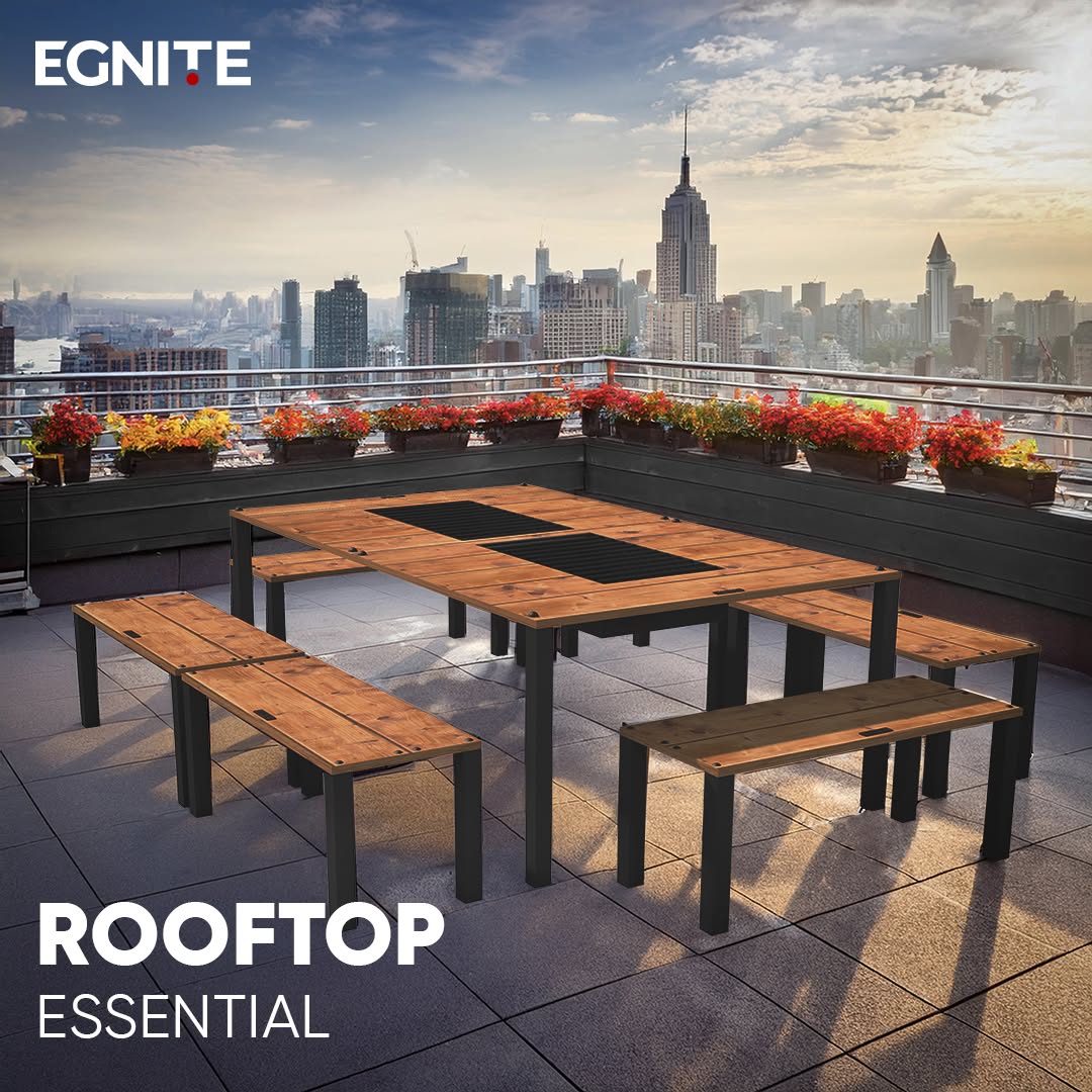 EGYPTION - Multi-Purpose Table for Outdoor Grilling & BBQ (Seats 12 people)