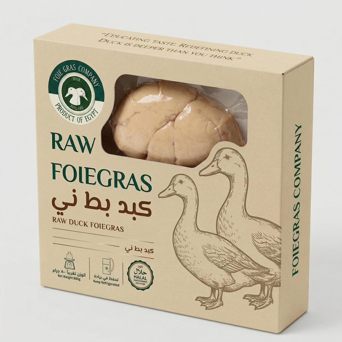 Raw Duck Fois Gras 250 grams Frozen