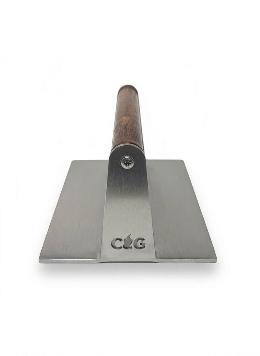 Stainless Steel Steak Press with Wooden Handle - 725 grams