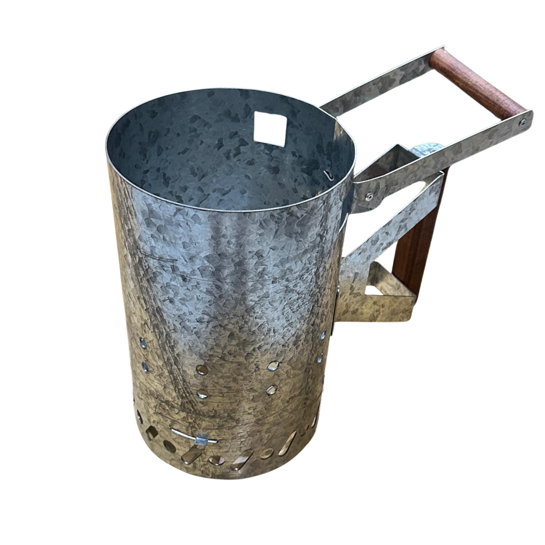 Charcoal Starter with Two Handles for Extra Control - Galvanized Steel