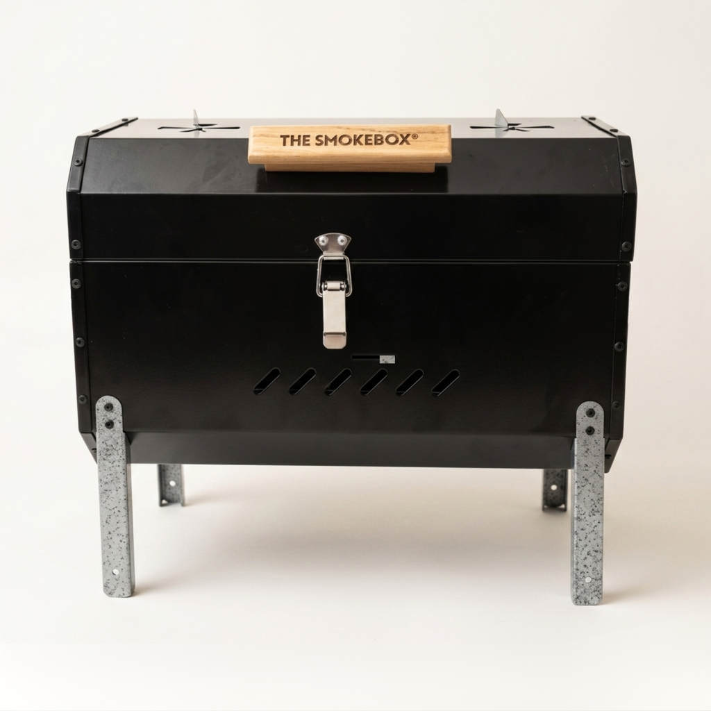 The Grillmaster Starter Grill for BBQ and Smoking - Enamel black