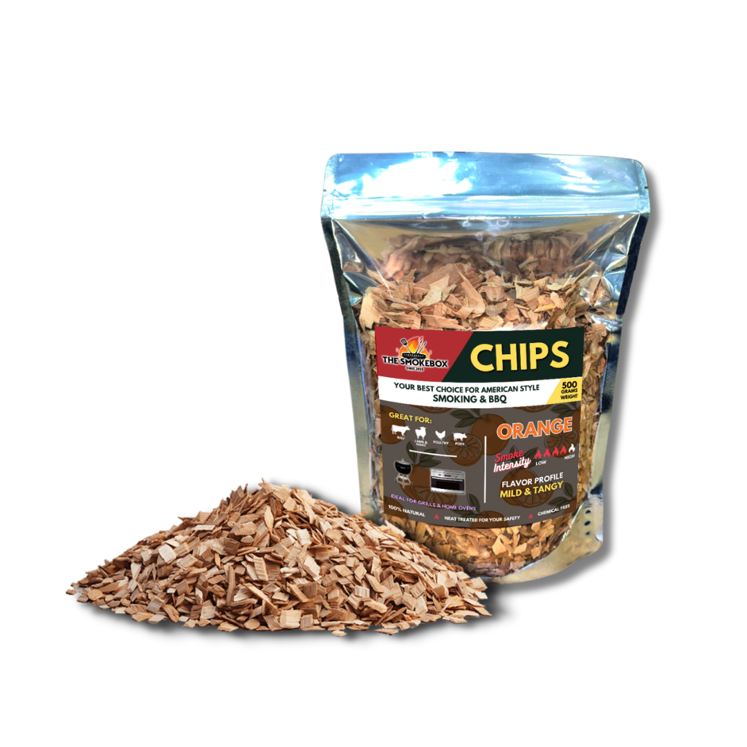 Orange Wood Chips for BBQ and Smoking 500g
