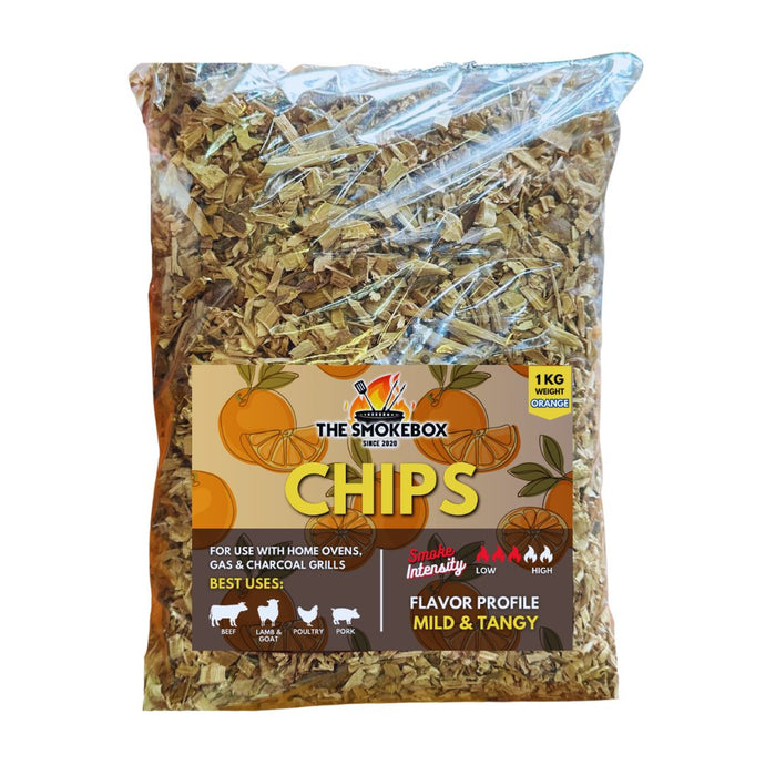 Orange Wood Chips for BBQ and Smoking