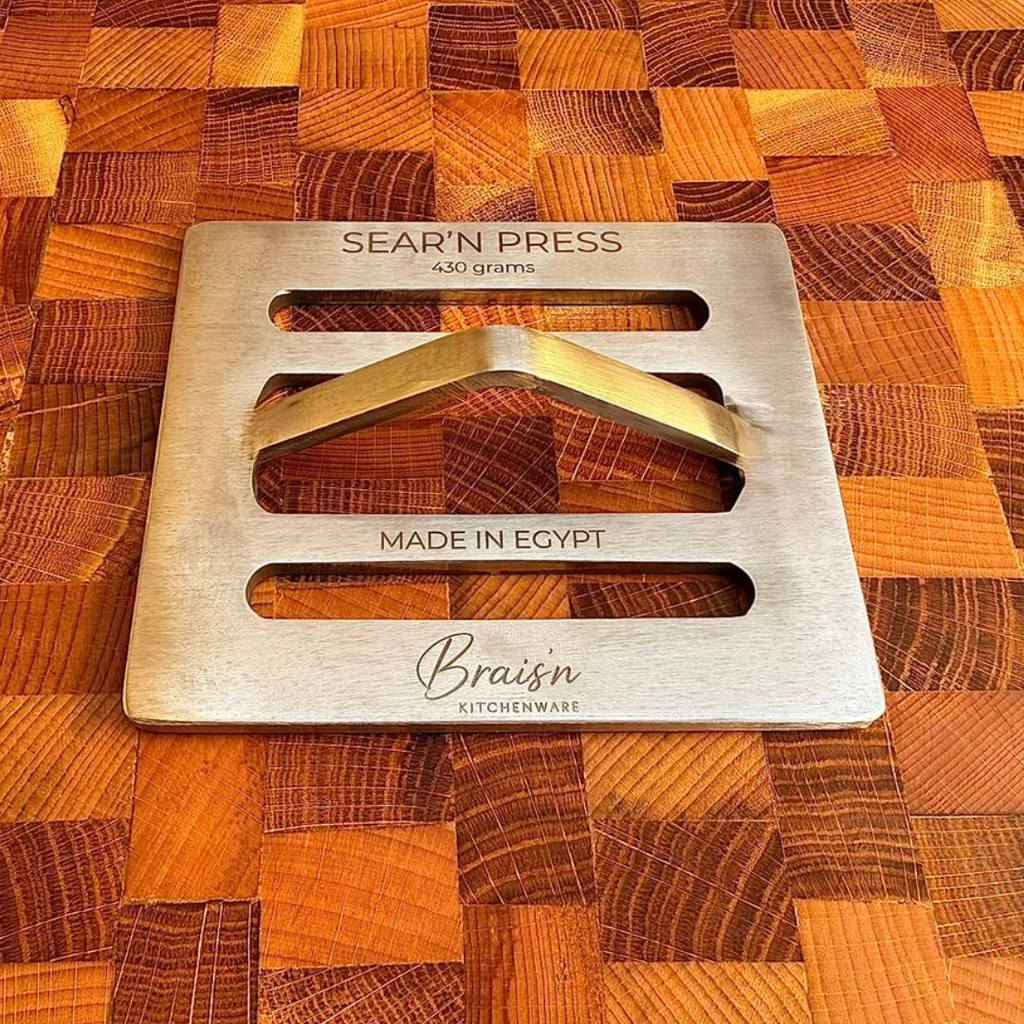 SEAR’N PRESS Professional Steak Press Stainless Steel 430 Grams